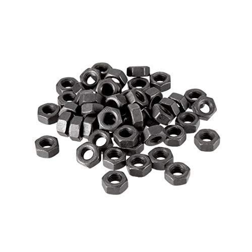 Pack of 50 FENGG Hex Nut,M6x1mm Metric Coarse Thread Hexagon Nut Black Carbon Steel, by FENGG Pack of 50 FENGG Hex Nut,M6x1mm Metric Coarse Thread Hexagon Nut Black Carbon Steel, by FENGG